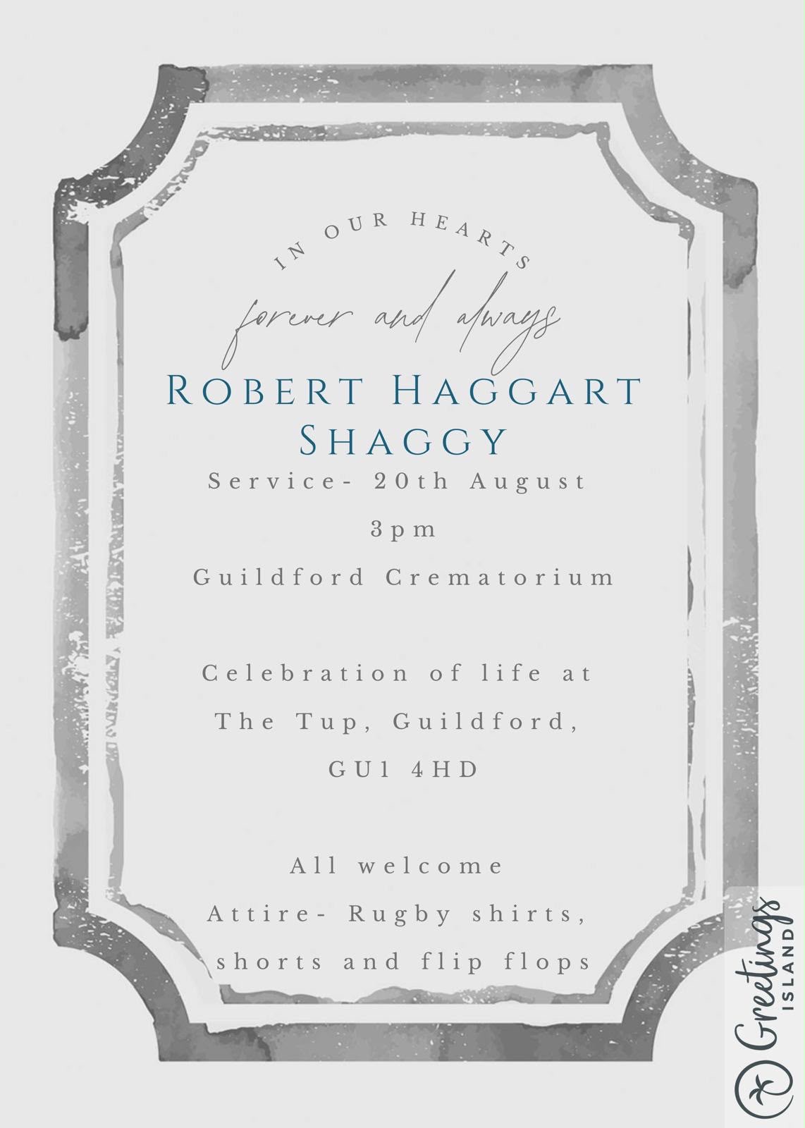 Shaggys Funeral Details
